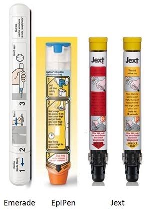 the 3 adrenaline auto injector (AAI) pens available